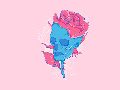 FlowerSkull design flat icon illustration illustrator logo vector