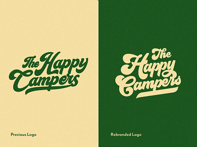 The Happy Campers 🏕 branding calligraphy graphic design groovy illustration jeffrey dirkse lettering logo marijuana rebranding type type design vector visual identity weed