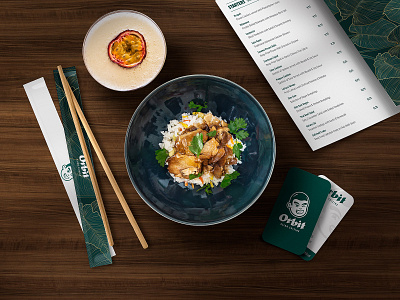 Orbit - Asian Cuisine 🍚 amsterdam asian asian culture brand identity branding chibi chopsticks dish food graphic design illustration jeffrey dirkse kawaii logo menu menu design restaurant vector visual identity