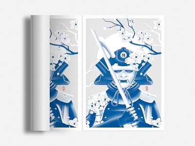 Shogun 🏯 book book cover book covers book design collectable design studio digital art drawing freelance graphic design illustration japan jeffrey dirkse mural poster poster design samurai warrior