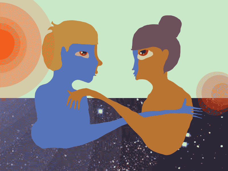 The Cycle gif illustration love space