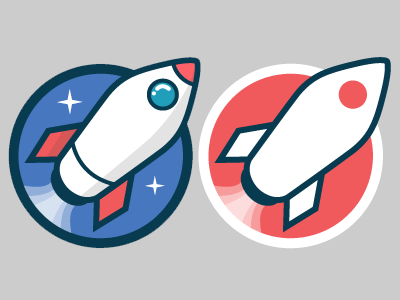 Rockets illustration logo patch rocket space