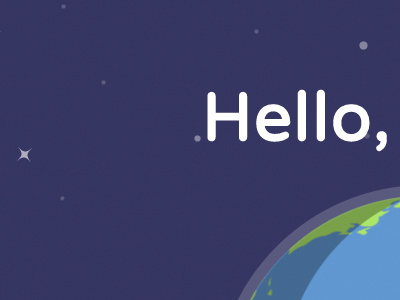 Hello World flat hello illustration stars world