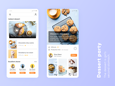 Dessert Party app ui