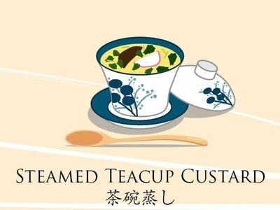 Chawan Mushi (Steamed Teacup Custard) adobe illustrator design food food and drink food art illustration illustrator art japan japanese food poster vector