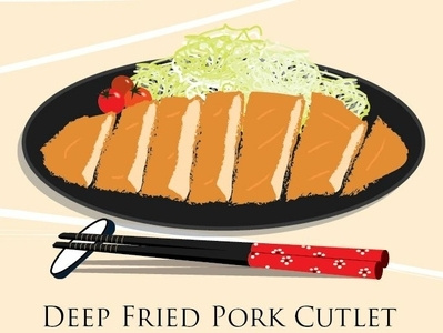 Tonkatsu (Pork Cutlet) adobe illustrator design food food and drink food art illustration illustrator art japan japanese food poster vector