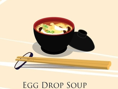 Egg Drop Soup adobe illustrator design food food and drink food art illustration illustrator art japan japanese food poster vector