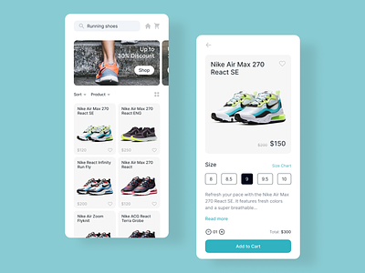 Shoes Store App Design app clean flat freebies mobile app product design ui design