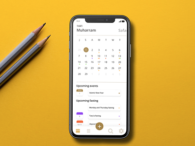 Hijriah Islamic Calendar | Calendar Mobile App UI Design