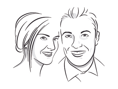 Sara And James brush bw illustration illustrator pen portrait