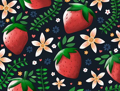 Strawberry Illustration artwork color palette digital design digital drawing flat design fruit illustration graphic design illustration procreate procreate illustration strawberry strawberry illustration