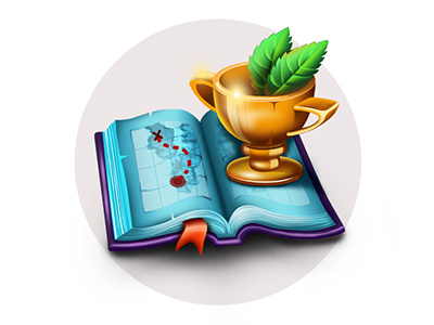 Game Icon book game icon leaderboard leaves list map trophy