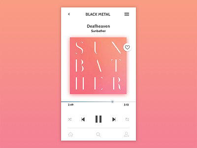 Daily UI 9 - Music Player clean daily ui iphone minimal mobile music pink ux