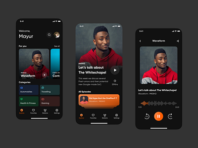 Podcast App Design adobe illustrator adobe photoshop adobe xd app design figma product design ui ui design user experience ux