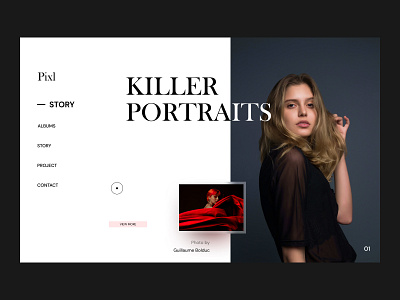Modern portrait photography website design.