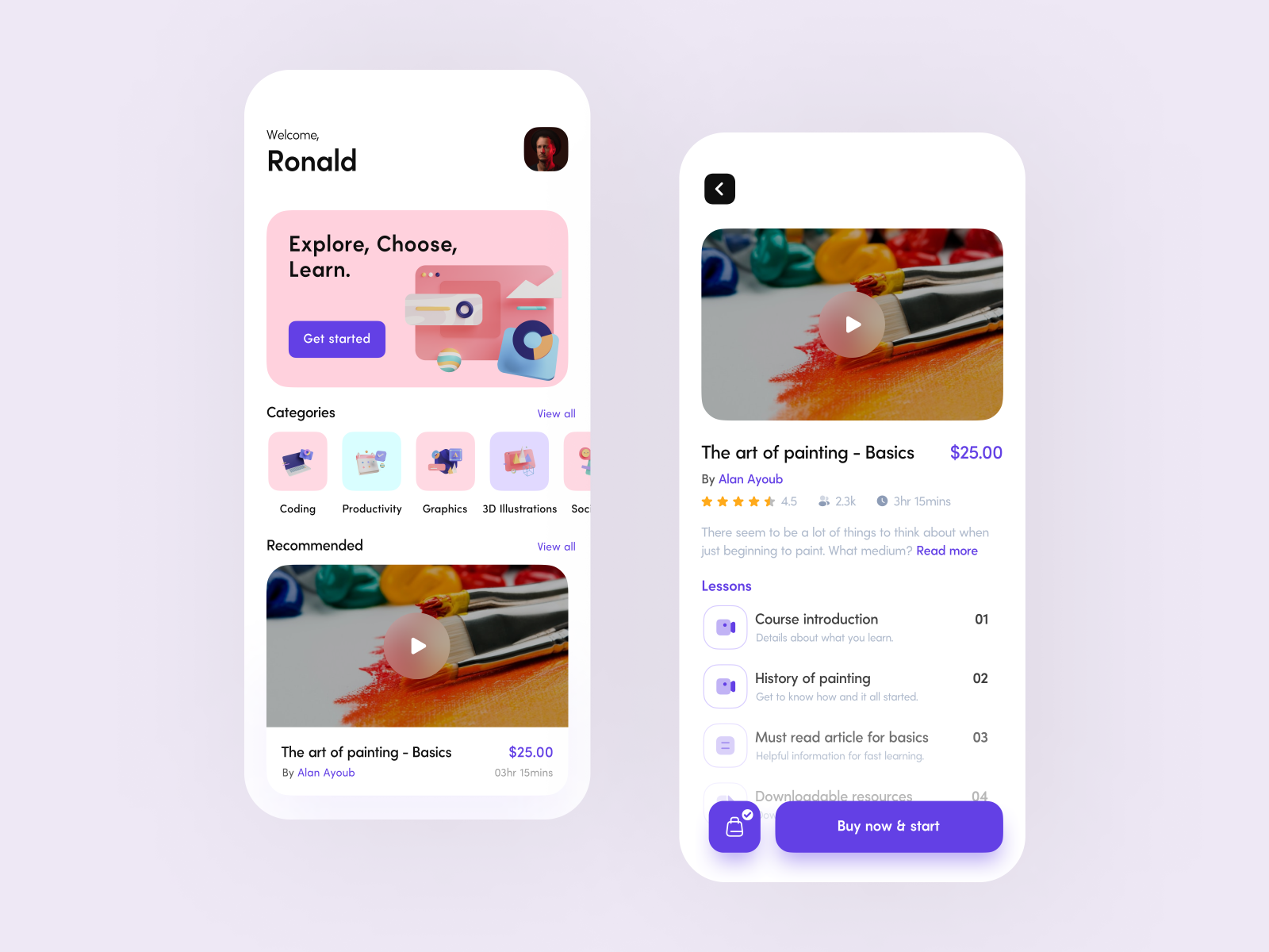 Online courses app design. by Mayur M on Dribbble
