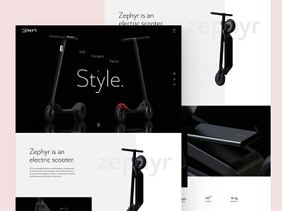 Zephyr Electric Scooter - Landing Page