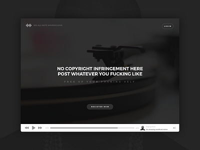 DailyUI #003 - We all hate soundcloud / Landing Page dailyui desktop landing page responsive soundcloud ui ux