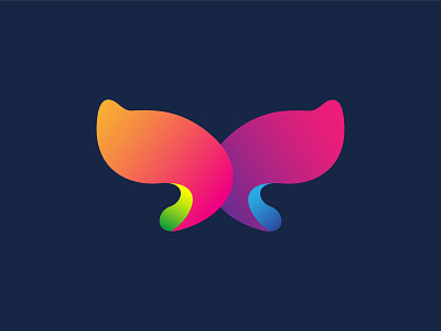 Butterfly Wing icon animation blue branding design fullcolor gradient graphic design green icon illustration logo purple simple design vector wing winged
