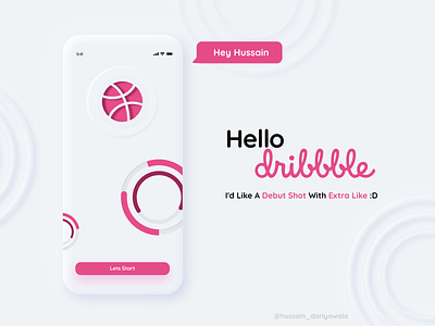 Hello Dribble adobe xd app design firstshot hello dribbble logo design uidesign uxdesign web design