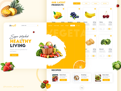 Sherpa - Grocery Shop Website adobe adobe illustrator adobe xd branding design graphic design illustration logo ui uidesign ux design