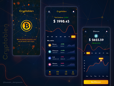 Cryptoblen-Crypto Trading App adobe illustrator adobe xd android branding design graphic design illustration logo ui uidesign ux design