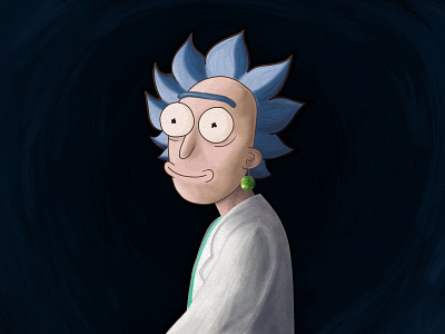 Rick with the Pear Earring illustration painting procreate rick and morty