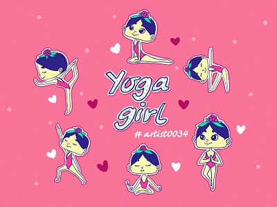 Yoga girl Cover cartoon art charecter design cute digital 2d drawing girls iconart illustration sticker sticker art stickerpack stickers vector