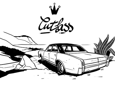 Illustration for the Cutlass Car Club animation design flat illustration lettering minimal ux web website