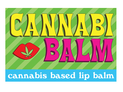 Groovy cannabis lipbalm label 70s branding cannabis design groovy illustration logo print typography