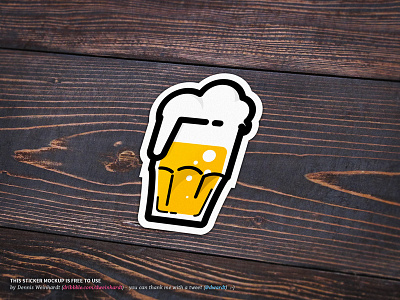 Beer Sticker Mockup