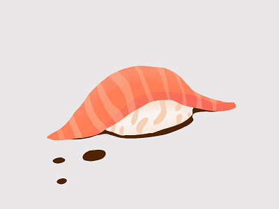 Daily illustration challenge 001 - Salmon Nigiri Sushi illustration nigiri nigirizushi salmon sushi