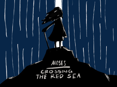 Close-up shot - Daily illustration challenge 003 - Moses book cover cover art cover artwork illustration moses procreate sea