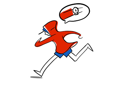 Daily illustration challenge 009 - Running late hoodie hurry illustration jogging late line minimal procreate running shape simple
