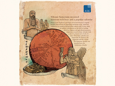Sumerians art art direction calendar design digital drawing graphic art graphic design illustration sumerian
