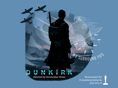 D for movie 'Dunkirk'. 2017 36daysoftype 36daysoftype d academy awards day 4 design digital drawing dunkirk graphic art graphic design hollywood illustration illustrator india movie type challenge typography war winner