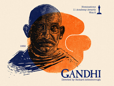 G for movie 'Gandhi'. 36daysoftype academy awards digital drawing gandhi graphic art graphic design hollywood illustration india movie photoshop portrait art portrait design public type type challenge type daily typography woodcut