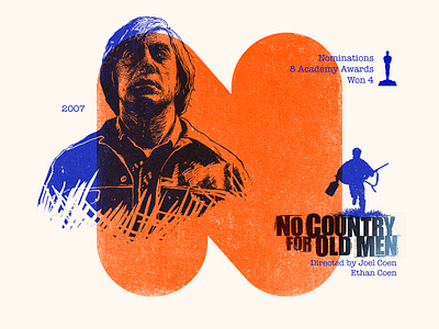 N for movie 'No Country for Old Men'. 36daysoftype 36daysoftype n academy awards digital drawing graphic art graphic design hollywood illustration movie photoshop portrait portrait art portrait challenge portrait design type type challenge type daily winner woodcut