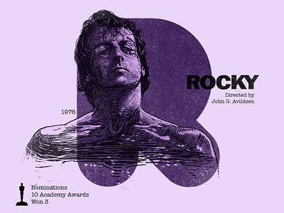 R for movie 'Rocky'. 36daysoftype academy awards boxer digital drama drawing graphic art graphic design hollywood illustration movie photoshop portrait portrait art rocky sport sylvester stallone type type challenge type daily