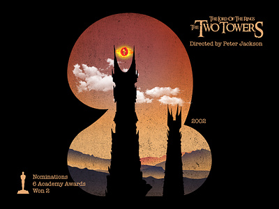 2 for movie 'The Lord of the Rings: The Two Towers'. 36daysoftype academy awards design digital drawing graphic art graphic design hollywood illustration lord of the rings lotr movie peter jackson photoshop the lord of the rings the two towers type type challenge type daily typography