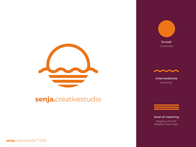 SENJA CREATIVE STUDIO brand identity branding agency branding design dusk logo design orange logo sunset logo