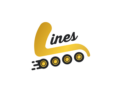 LINES fast casual gold l logo lines logotype roller roller skate skate logo