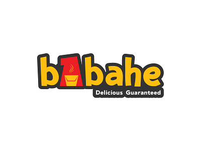 BABAHE a logo bento eat food logo foodbox lunchbox red logo smoke