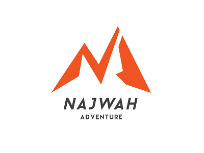 NAJWAH ADVENTURE adventure initial logo mount mountain mountain logo n logo nature natureboy orange outdoor logo