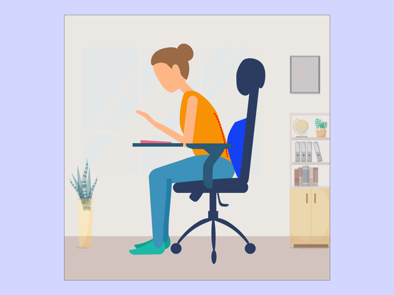 Back Support Pillow animation design editing illustration interaction design vector