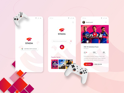 Google Stadia Concept Android app app concept design game gaming playstore stadia ui ux