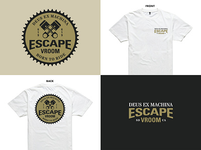 Deus Ex Machina Escape Vroom. apparel logo art direction art director badge design flat logo design graphic design lockups