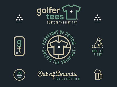 Golfertees apparel logo art direction art director badge design branding flat logo design golf graphic design icons lockups vector