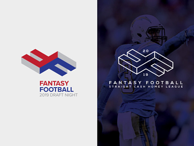 Fantasy Football 2019 art direction badge design flat logo design graphic design impossible object isometric design logo sports branding sports logo vector