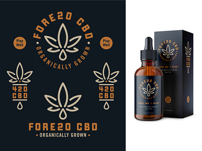 Fore20 CBD art direction art director badge design branding cbd logo cbd oil golf graphic design label design lockups logo package design